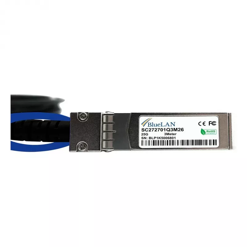 BlueOptics Networks 10521 compatível BlueLAN 25GBASE-CR cabo direct attach SFP28 para SFP28 passivo, 3 metros, AWG26