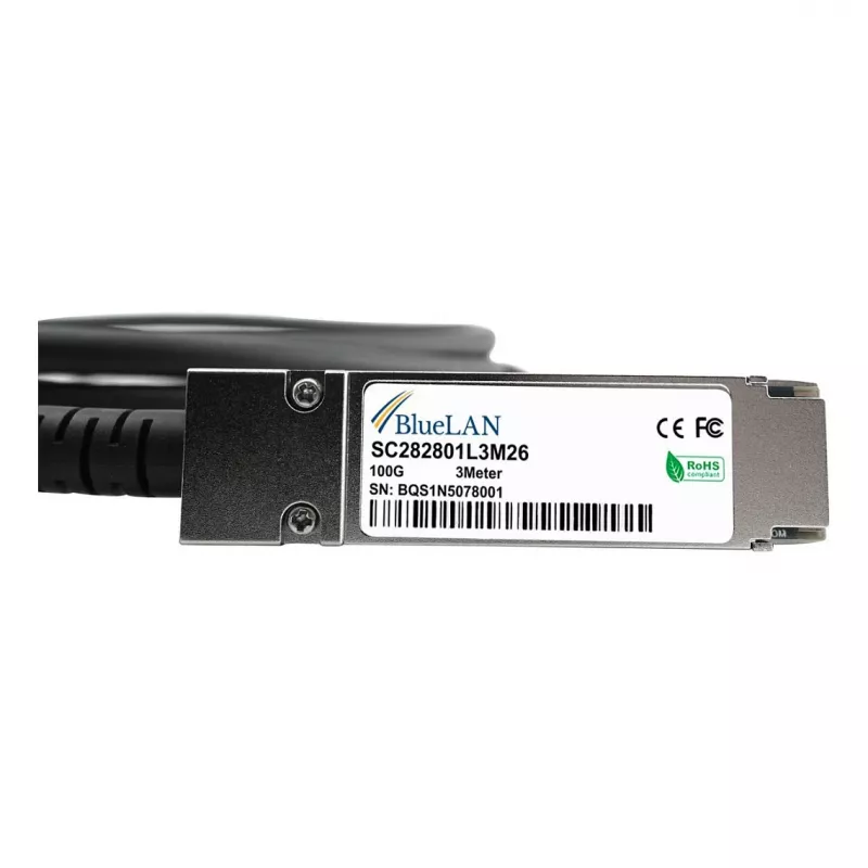 BlueLAN 10411-BL compatível Extreme Networks cabo direct attach QSFP28, 100GBASE-CR4, InfiniBand EDR, 30AWG, 1 metro