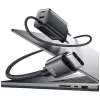 USAMS JC Series CC266 carregador rápido GaN 65W 2xUSB-C 1xUSB-A com cabo USB-C integrado 1,5m branco