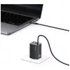 USAMS JC Series CC266 carregador rápido GaN 65W 2xUSB-C 1xUSB-A com cabo USB-C integrado 1,5m branco