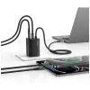 USAMS JC Series CC266 carregador rápido GaN 65W 2xUSB-C 1xUSB-A com cabo USB-C integrado 1,5m branco