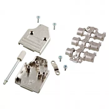 EFB-Elektronik E-MHDM35 capa D-Sub 15-K totalmente metálica 35° prateada 15 pinos (29561.1)