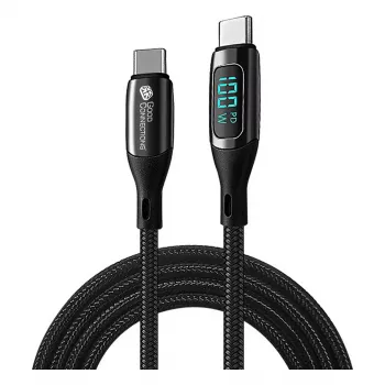 Good Connections cabo de carregamento e dados USB 2.0 100W com visor digital USB-C para USB-C 1m preto
