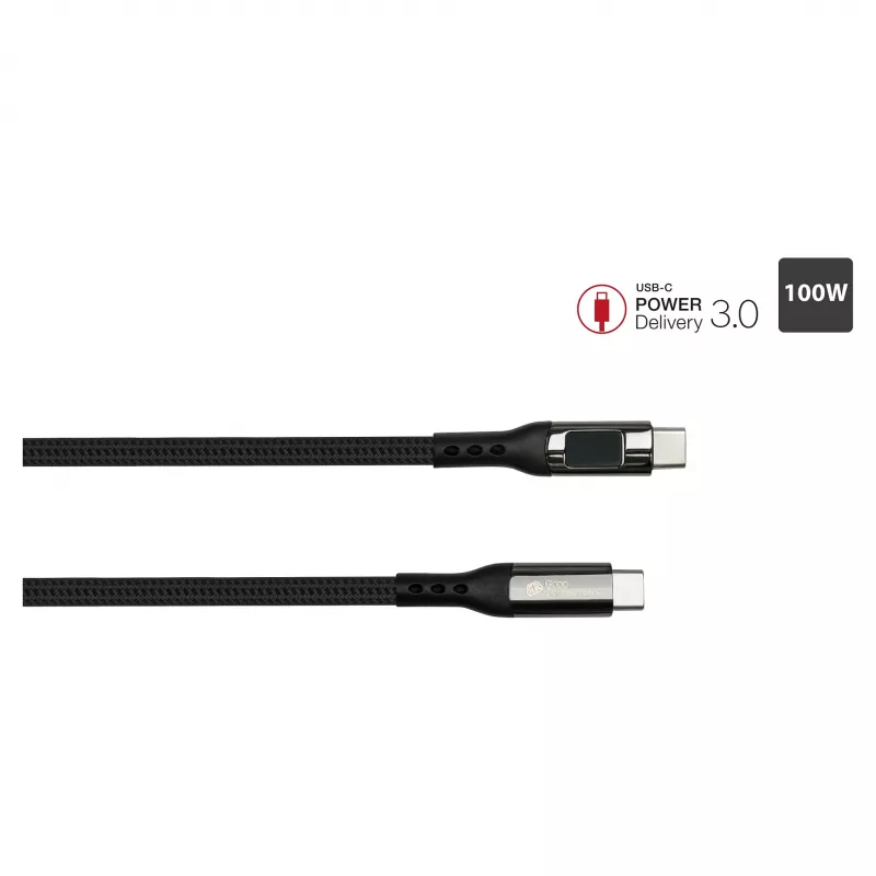 Good Connections cabo de carregamento e dados USB 2.0 100W com visor digital USB-C para USB-C 1m preto