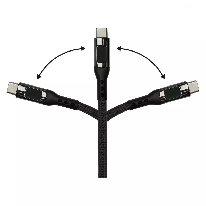 Good Connections cabo de carregamento e dados USB 2.0 100W com visor digital USB-C para USB-C 1m preto