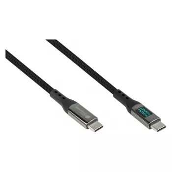 Good Connections cabo de carregamento e dados USB 2.0 100W com visor digital USB-C para USB-C 1m preto