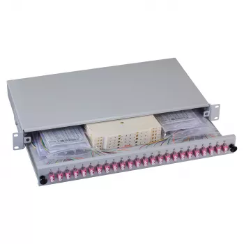 EFB-ELEKTRONIK caixa de fusão LC 50/125µm OM4 extraível 24 pigtails / 12 acopladores 1U