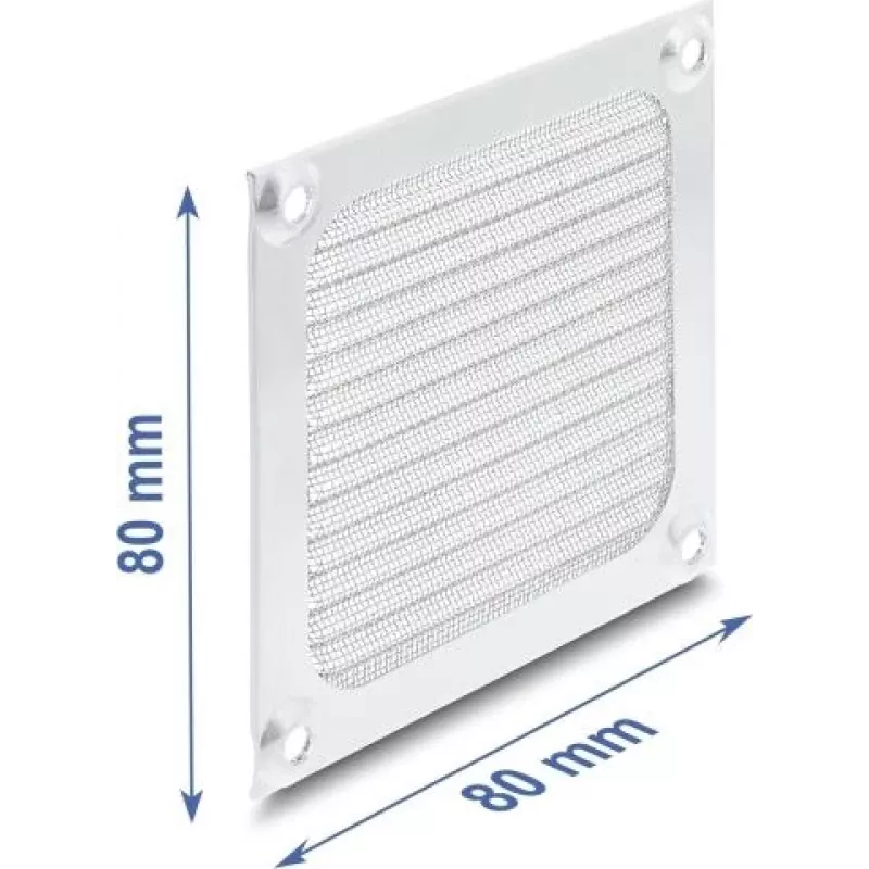 Grelha para ventoinha Delock 80 x 80 mm em alumínio – filtro de pó com malha de aço inoxidável (67456)