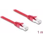 Cabo de rede RJ45 Cat.6A S/FTP 1 m vermelho Delock