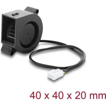 Ventoinha radial Delock 12 V DC 40 x 40 x 20 mm com conector de ventoinha de 3 pinos, preto (67489)