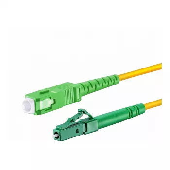 EFB-Elektronik Cabo de Patch de Fibra Ótica Simplex LC/APC para SC OS2 G.657.A2 1m 3,0mm Amarelo 9/125µm