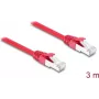 Delock cabo de rede RJ45 Cat.6A S/FTP 3 m vermelho (81186)