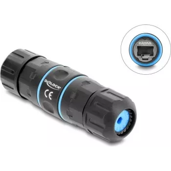 Delock Acoplador RJ45 Fêmea para Fêmea Cat.6A com Rosca M20 x 1,5 mm Formato Curto IP68 à Prova de Pó e Água (90658)