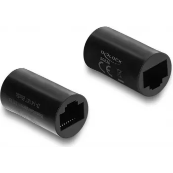 Delock Acoplador RJ45 Fêmea-Fêmea Cat.6 Forma Cilíndrica Preto (90836)
