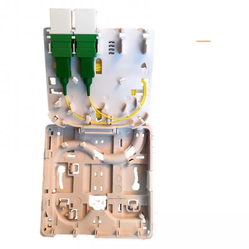 EFB Elektronik caixa FTTH para 4 acopladores SC-S ou LC-D 80x80 com guia de cabos, versão termorretrátil