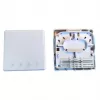 EFB Elektronik caixa FTTH para 4 acopladores SC-S ou LC-D 80x80 com guia de cabos, versão termorretrátil