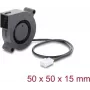 Delock Ventoinha Radial / Ventoinha de Sopro 12 V DC 50 x 50 x 15 mm com Conector de Ventoinha de 3 Pinos, Preto (67490)