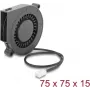 Delock Ventoinha Radial / Sopro 12 V DC 75 x 75 x 15 mm com Conector de Ventoinha de 3 Pinos, Preto (67493)