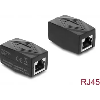 Delock Adaptador Acoplador RJ45 Fêmea para Fêmea Cat.6 Blindado Preto (90838)
