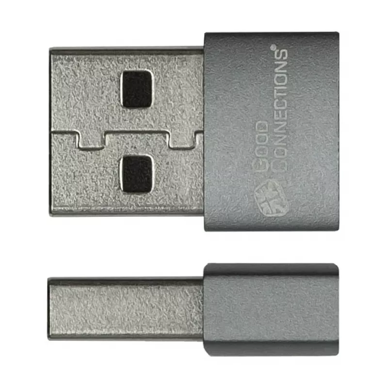 Good Connections Adaptador USB 2.0 USB-A Macho para USB-C Fêmea Caixa de Alumínio Cinzento Pack de 2
