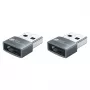 Good Connections Adaptador USB 2.0 USB-A Macho para USB-C Fêmea Caixa de Alumínio Cinzento Pack de 2