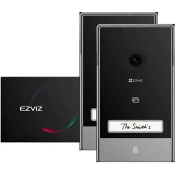 EZVIZ HP7 Kit de Videoporteiro (3MP, 2 Campainhas, 1 Monitor, 2 Fios, IP65, 3 Cartões RFID)