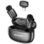 AWEI MK5 Duo Ai-Voice Microfone lavalier sem fios preto