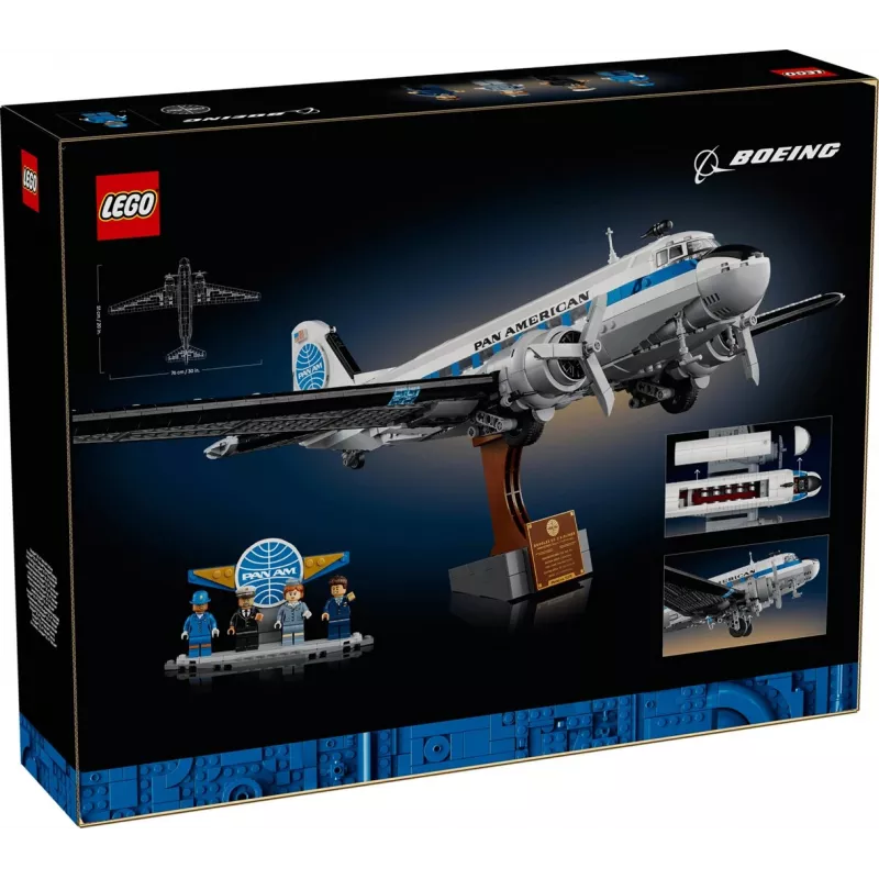 LEGO Icons 11378 Douglas DC-3 PAN AM Avião de Passageiros Kit de Construção (2500 Peças)