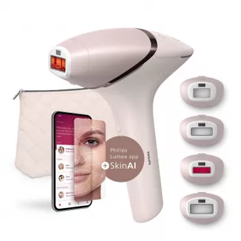Philips Lumea IPL 9000 Series BRI976/00 aparelho de depilação por luz pulsada intensa (IPL), rosa-ouro e branco