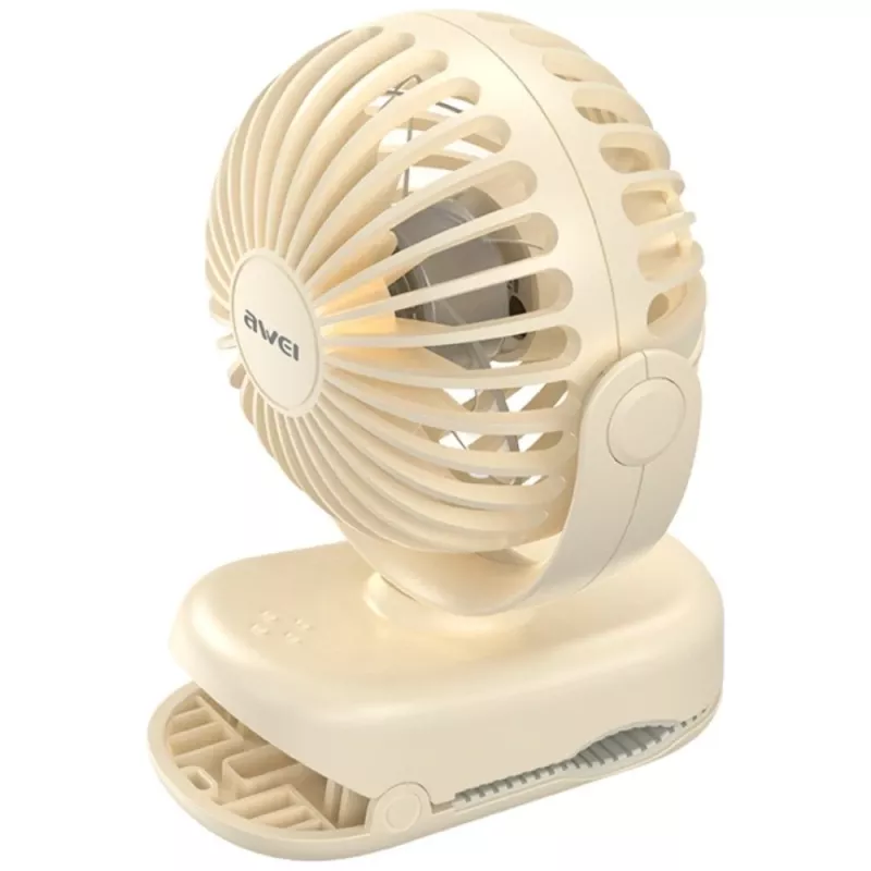 AWEI F45 mini ventoinha de mesa com clipe, 1200mAh, branco