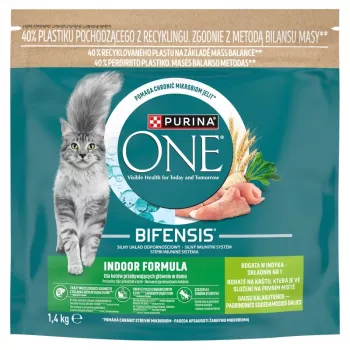 Purina ONE INDOOR peru e cereais integrais comida seca para gato 750g