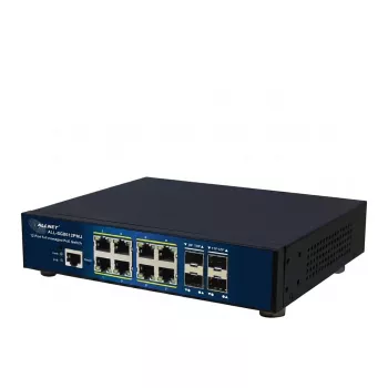 ALLNET switch Layer 2+ totalmente gerido, 12 portas, 8x GbE PoE+ 300W, 4x SFP, montagem em rack (ALL-SG8612PMJ)