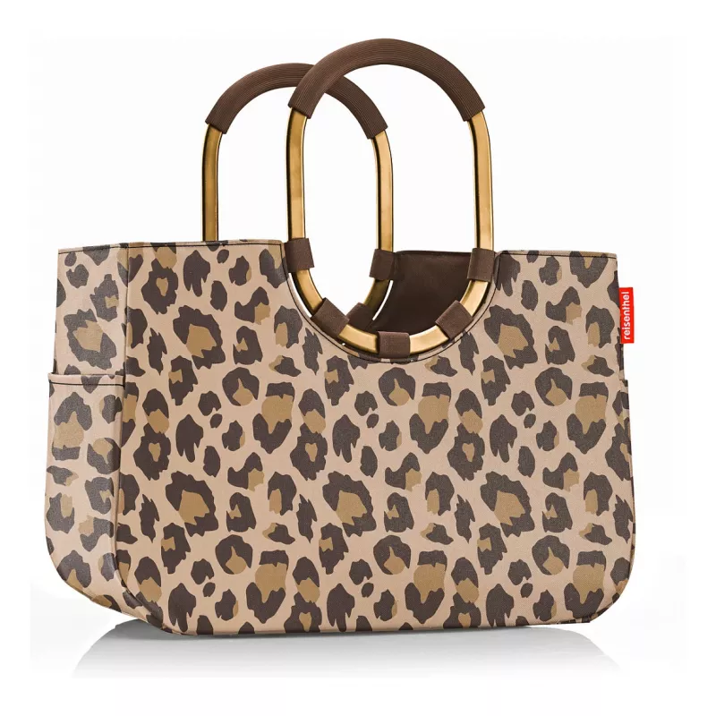 Reisenthel Loopshopper L cesto de compras saco Leo Macchiato, 25L, castanho/bege