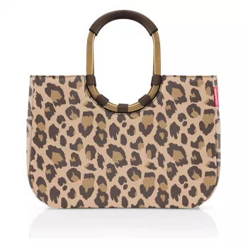 Reisenthel Loopshopper L cesto de compras saco Leo Macchiato, 25L, castanho/bege