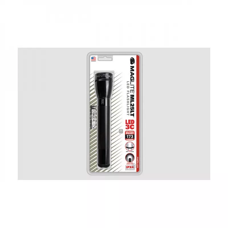 Maglite ML25LT 3 C-Cell lanterna LED, preta, 177 lúmenes