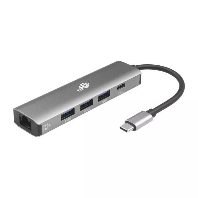 TB adaptador USB-C para RJ45 Gigabit Ethernet com 3x USB-A 3.0 e USB-C PD 100W, Space Grey