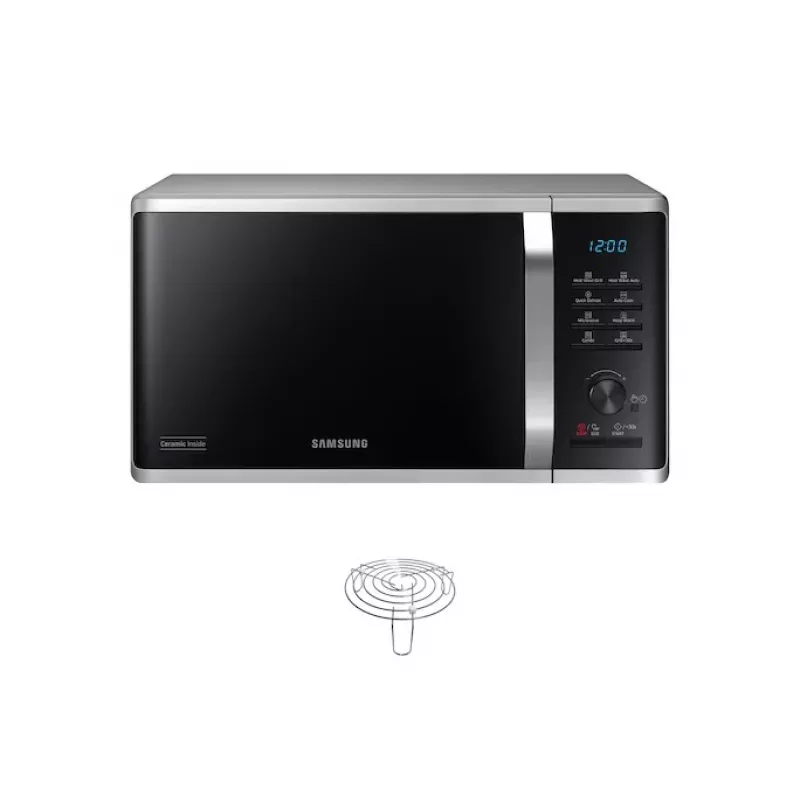 Samsung Micro-ondas MG23K3575AS/EO 23L 800W com grelhador prateado/preto