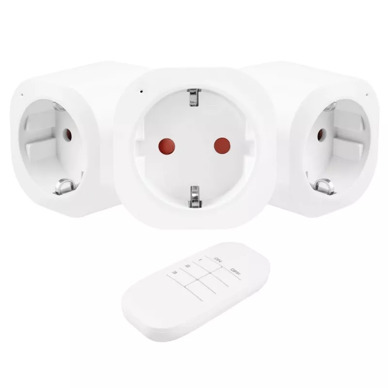 GreenBlue GB313 F tomadas com telecomando, conjunto de 3 com telecomando, tipo F