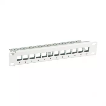 EFB Elektronik Patchpanel Keystone 10 Polegadas 12 Portas, Cinzento (RAL 7035)