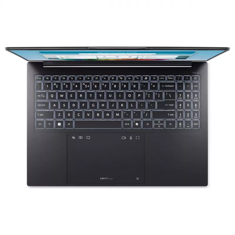 Acer Swift Go 16 AI OLED SFG16-I71-77NZ Portátil, Intel Core Ultra 7 355, 16GB LPDDR5X, 512GB SSD, 16 polegadas 3.2K OLED, Windows 11 Home, Teclado Alemão