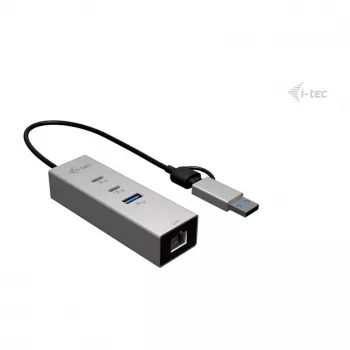 I-TEC Hub USB-C/USB-A Metal 3 - 2x USB-C 3.2 Gen 1, 1x USB-A 3.2 Gen 1, 2.5G LAN, Space Gray