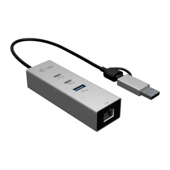 I-TEC Hub USB-C/USB-A Metal 3 - 2x USB-C 3.2 Gen 1, 1x USB-A 3.2 Gen 1, 2.5G LAN, Space Gray