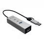 I-TEC Hub USB-C/USB-A Metal 3 - 2x USB-C 3.2 Gen 1, 1x USB-A 3.2 Gen 1, 2.5G LAN, Space Gray