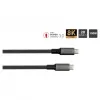GoodConnections USB-C 4.0 (ST-ST) 1m Cabo Entrançado 100W 8K 30Hz Anthracite