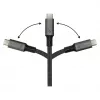 GoodConnections USB-C 4.0 (ST-ST) 1m Cabo Entrançado 100W 8K 30Hz Anthracite