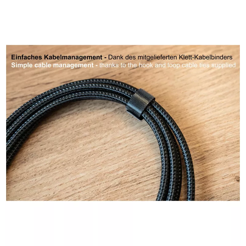 GoodConnections USB-C 4.0 (ST-ST) 1m Cabo Entrançado 100W 8K 30Hz Anthracite