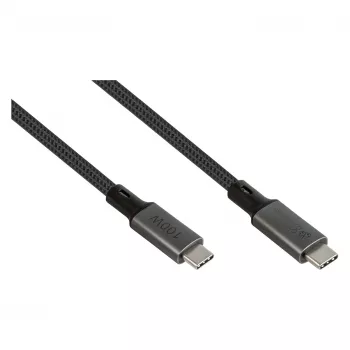 GoodConnections USB-C 4.0 (ST-ST) 1m Cabo Entrançado 100W 8K 30Hz Anthracite
