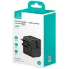 USAMS adaptador de viagem CC308 17W 4em1 US/AU/EU/UK preto