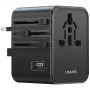 USAMS adaptador de viagem CC308 17W 4em1 US/AU/EU/UK preto