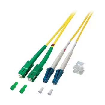 EFB Elektronik ECOFIBER cabo de patch duplex LC-SC/APC OS2 G652D, 3 m, LSZH 2 mm, amarelo (O0362.3)
